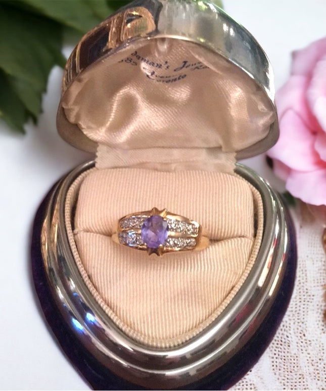 14k Gold Fancy Diamond Tanzanite Cocktail ring