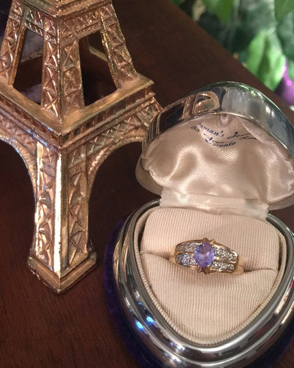 14k Gold Fancy Diamond Tanzanite Cocktail ring