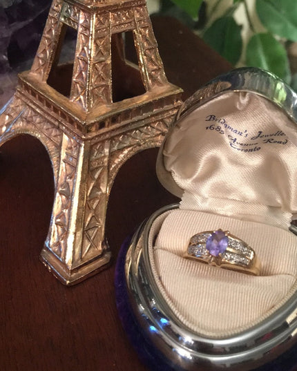 14k Gold Fancy Diamond Tanzanite Cocktail ring