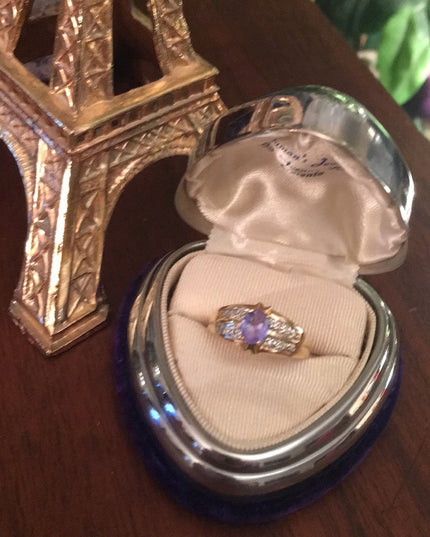14k Gold Fancy Diamond Tanzanite Cocktail ring
