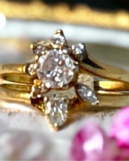 14k Gold Diamond cluster ring APPRAISAL  VTG