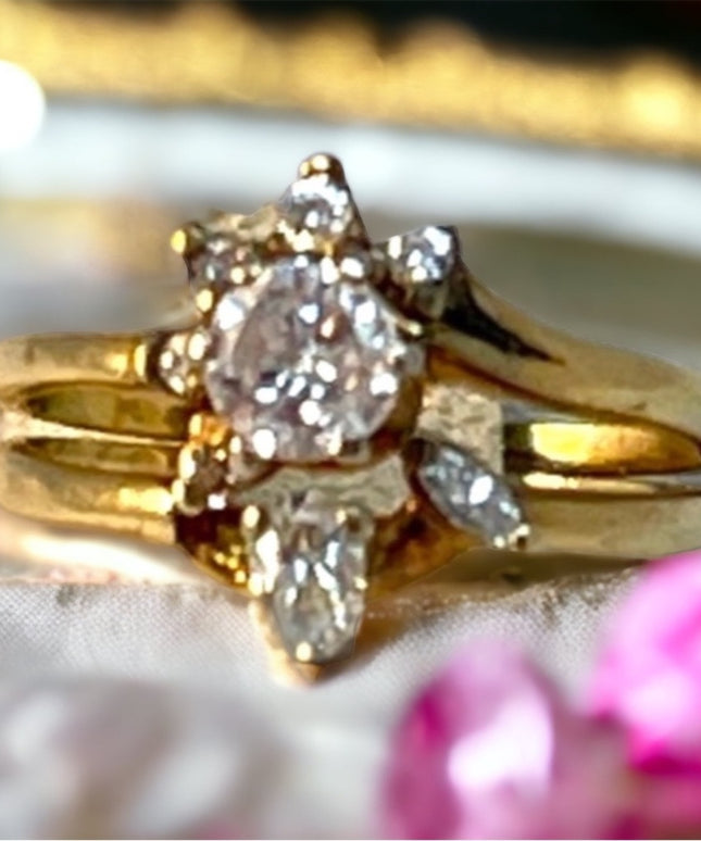 14k Gold Diamond cluster ring APPRAISAL  VTG