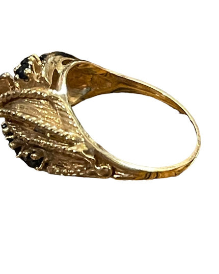 Stunning vintage 14k GOLD Sapphire Domed Dinner ring 1960s