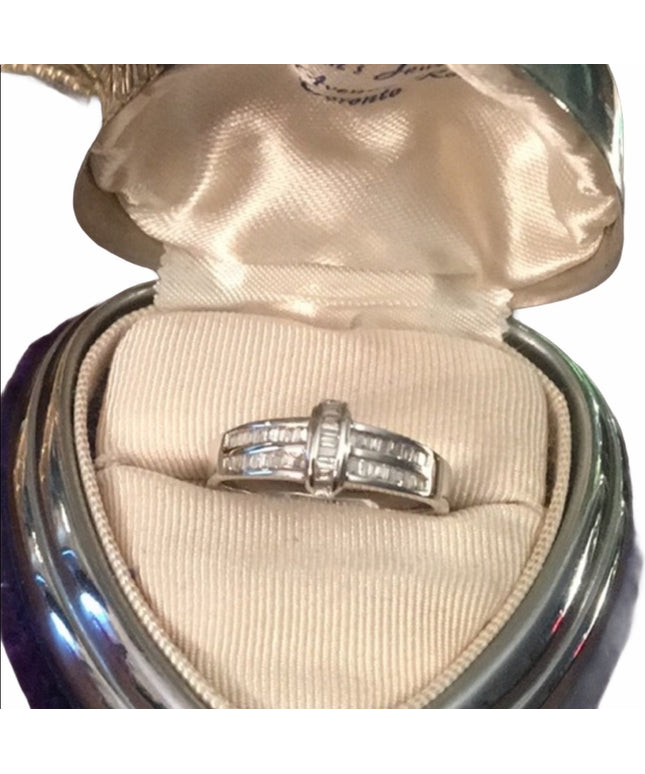14k White gold Diamond fancy ring .40 TCW