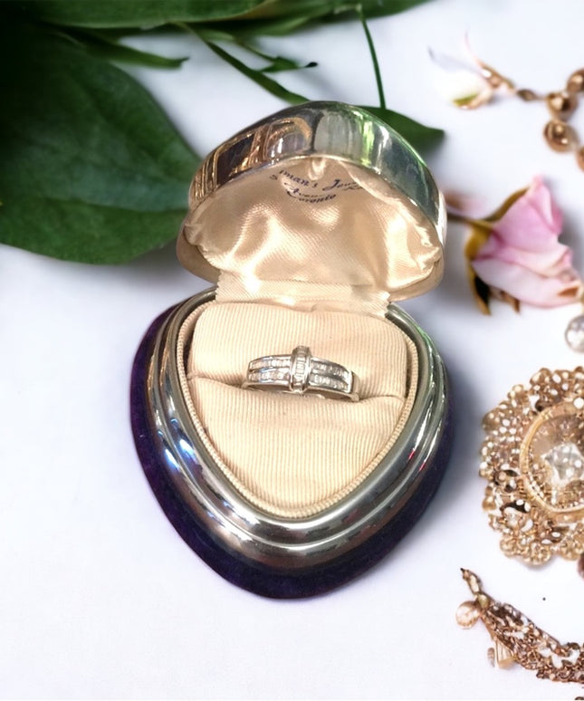 14k White gold Diamond fancy ring .40 TCW