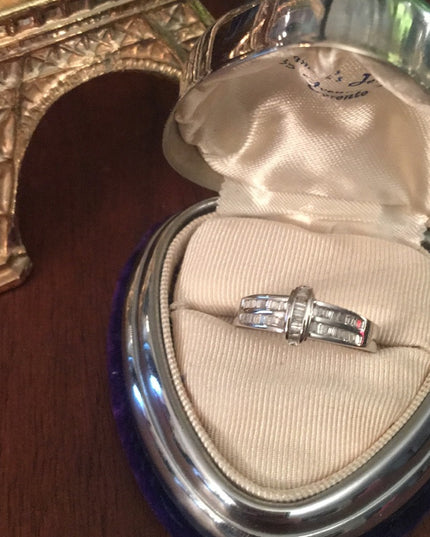 14k White gold Diamond fancy ring .40 TCW