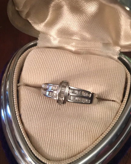 14k White gold Diamond fancy ring .40 TCW