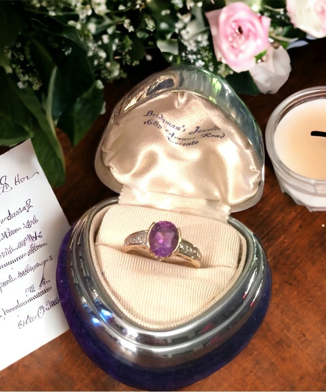 10k Gold Diamond & Amethyst ring w/ appriasal