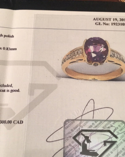 10k Gold Diamond & Amethyst ring w/ appriasal