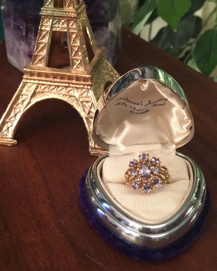 10k Gold Tanzanite cluster ring w/appraisal