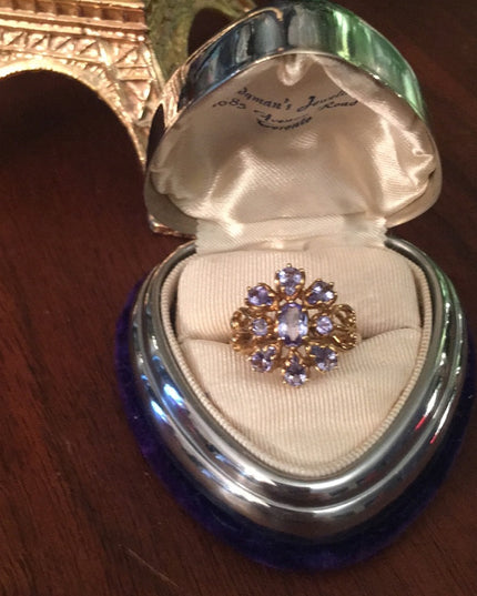 10k Gold Tanzanite cluster ring w/appraisal