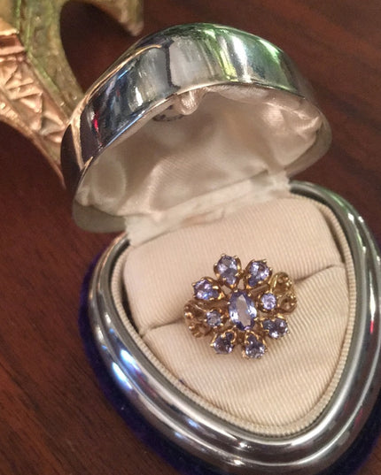 10k Gold Tanzanite cluster ring w/appraisal