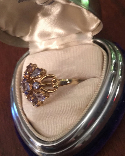 10k Gold Tanzanite cluster ring w/appraisal