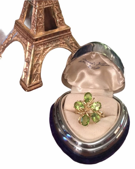14k Gold Peridot Flower ring cocktail w/ Appraisal