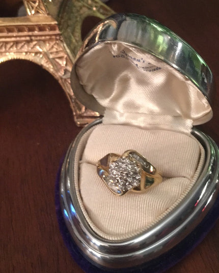 14k Gold Vintage 1950s Diamond Cluster ring w- appraisal