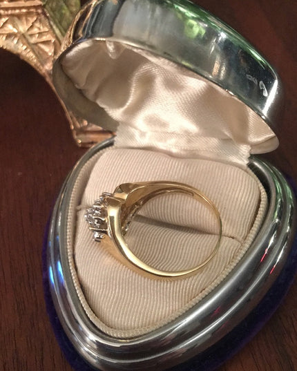 14k Gold Vintage 1950s Diamond Cluster ring w- appraisal