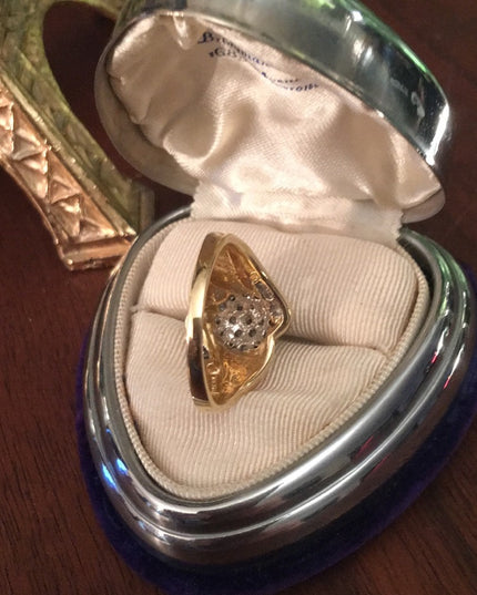 14k Gold Vintage 1950s Diamond Cluster ring w- appraisal