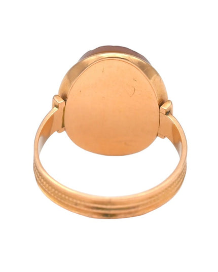 ANTIQUE VICTORIAN HIGH RELIEF CARNELIAN CAMEO RING 10K YELLOW GOLD SIZE 6 1800s