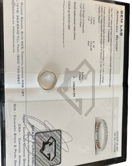 14k WG Diamond wedding band APPRAISAL