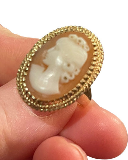 10k gold Shell Cameo ring vintage 1960s w/ appraisal