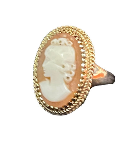 10k gold Shell Cameo ring vintage 1960s w/ appraisal