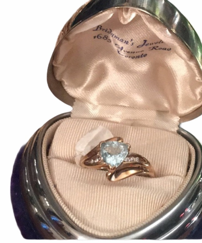 10k gold London Blue Topaz & Diamond ring