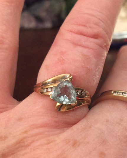 10k gold London Blue Topaz & Diamond ring