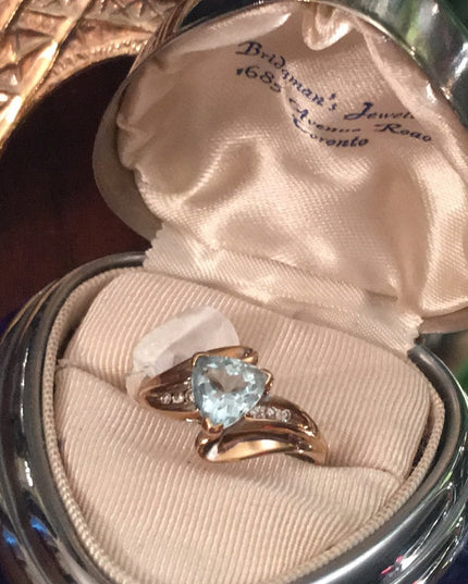 10k gold London Blue Topaz & Diamond ring