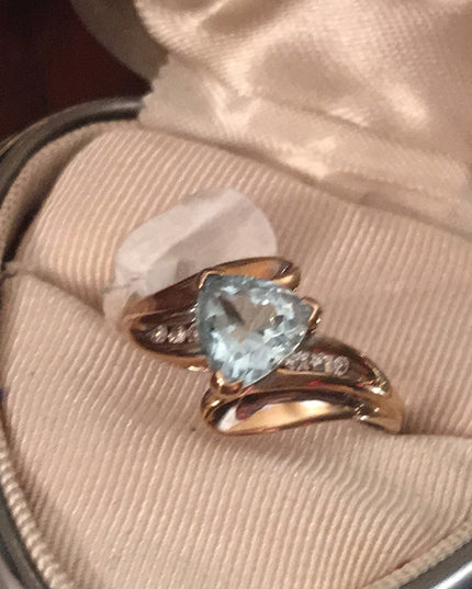 10k gold London Blue Topaz & Diamond ring
