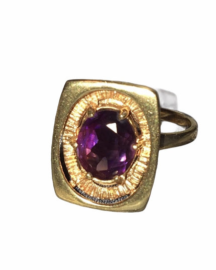 10k GOLD modernist Amethyst ring 💗