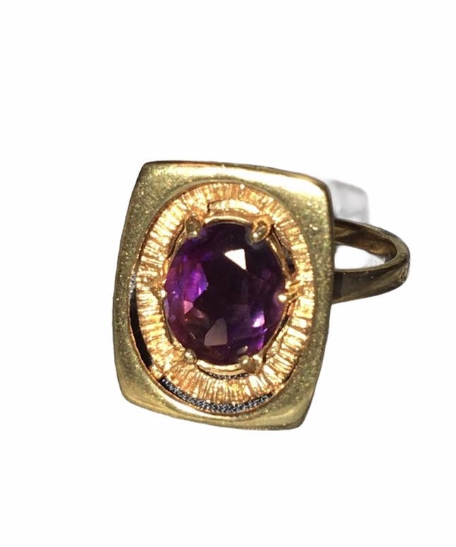 10k GOLD modernist Amethyst ring 💗