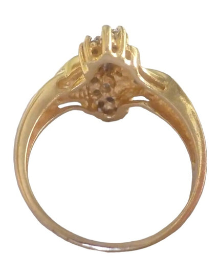 Stunning 14k Gold Diamond cluster fancy dinner ring