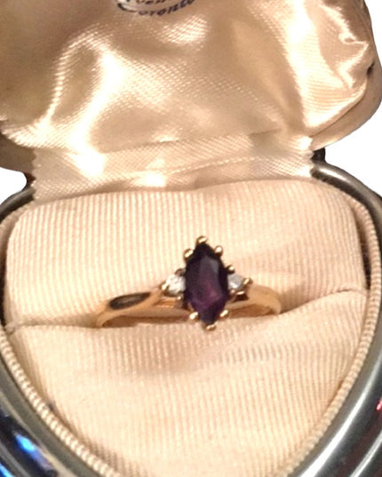 14k Diamond & Amethyst ring