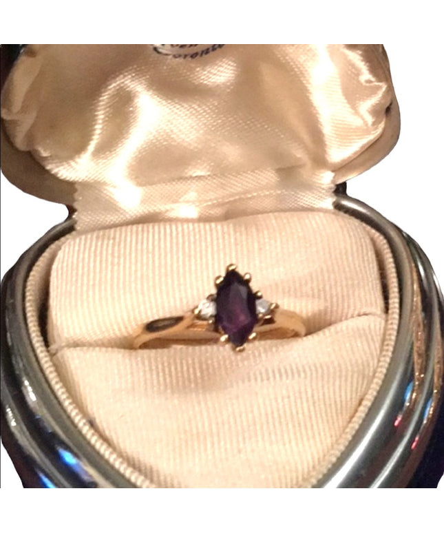 14k Diamond & Amethyst ring