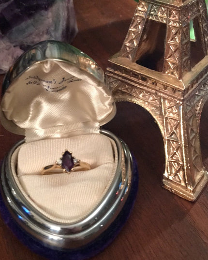14k Diamond & Amethyst ring
