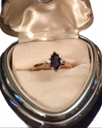 14k Diamond & Amethyst ring