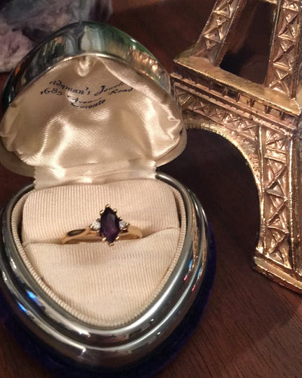 14k Diamond & Amethyst ring