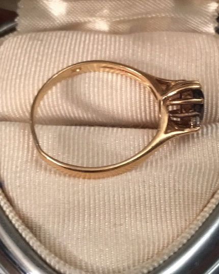14k Diamond & Amethyst ring
