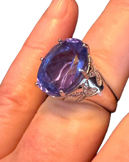 Lovely Amethyst stone sterling ailver 925 fancy statement ring