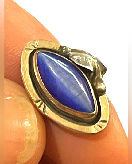 Vintage sterling silver blue Cats eye 925 Native southwestern ring Mexico