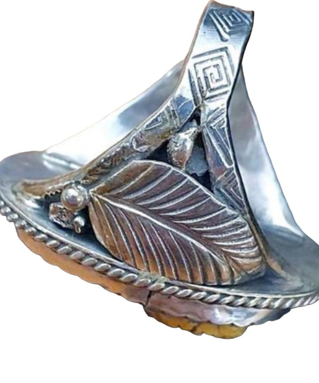 Francisco Gomez Handmade Sterling Silver Carved Turquoise RAM ring Nativ…