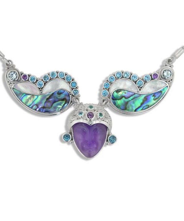 RARE Sajen 925 sterling silver 925 Gemstone fancy goddess necklace