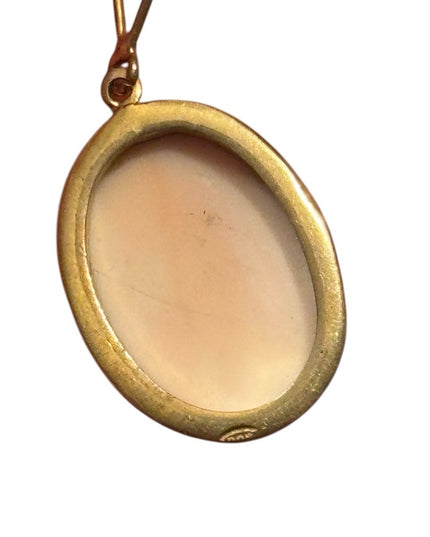 Vintage Sterling Silver 925 Rose Carved Cameo Pendant