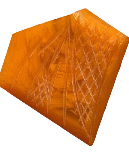 Antique Carved Bakelite Carved Brooch Orange 1930s