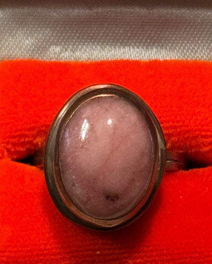 Elegant Vintagr Rose Copper Bell Trading Post Rhodonite Pink Stone Ring