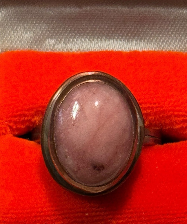 Elegant Vintagr Rose Copper Bell Trading Post Rhodonite Pink Stone Ring