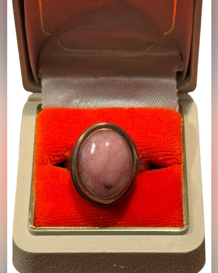 Elegant Vintagr Rose Copper Bell Trading Post Rhodonite Pink Stone Ring