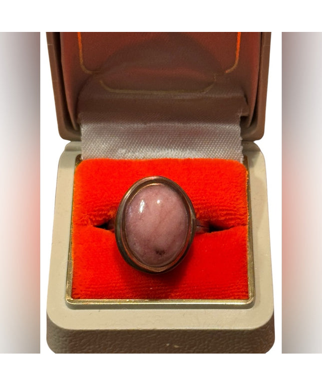 Elegant Vintagr Rose Copper Bell Trading Post Rhodonite Pink Stone Ring
