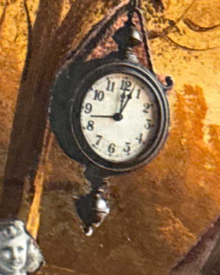 Vintage Painting Mixed Media Surreal Collage “Out of Time”