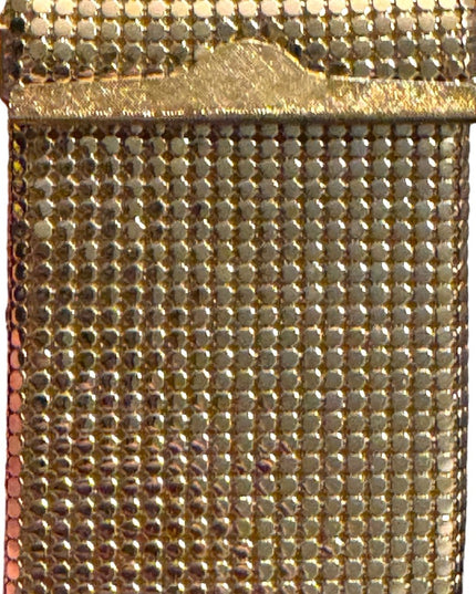 Vintage “Sterling  Mesh”Metal Mesh Gold Chainmail Lipstick Cigarette Case 1950s